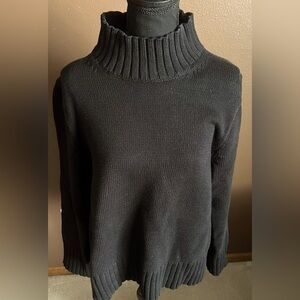 JCREW Women’s Black Cotton Turtleneck Sweater - XL